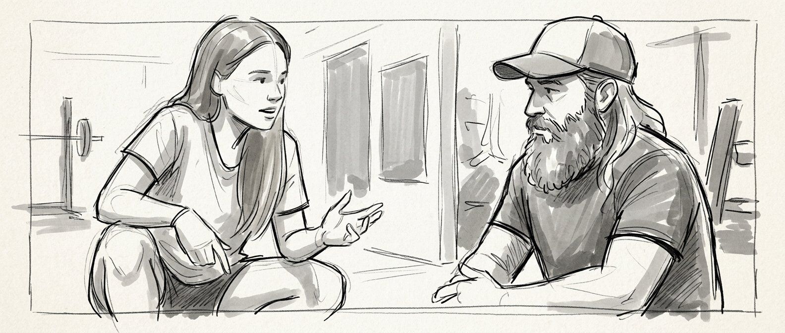 Storyboard sketch of “The plan”