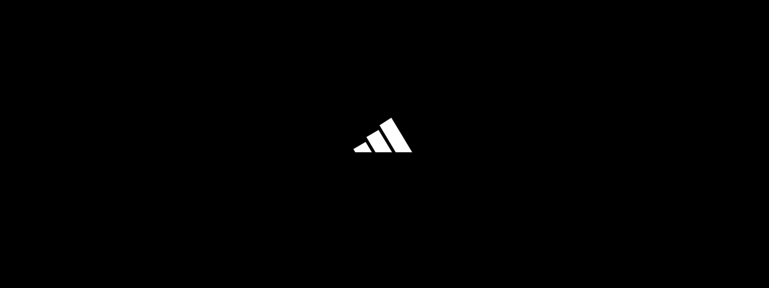 The adidas logo in white on black.