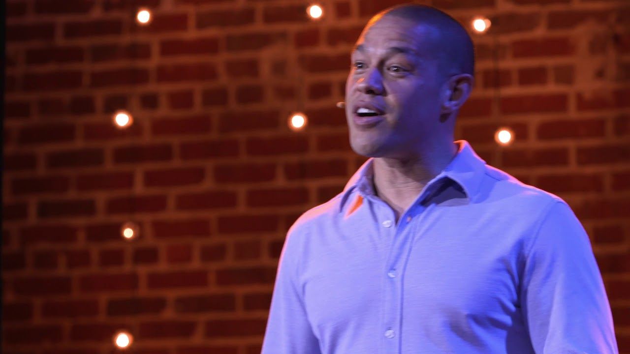 Michael Morales speaking on the TEDxTysons stage